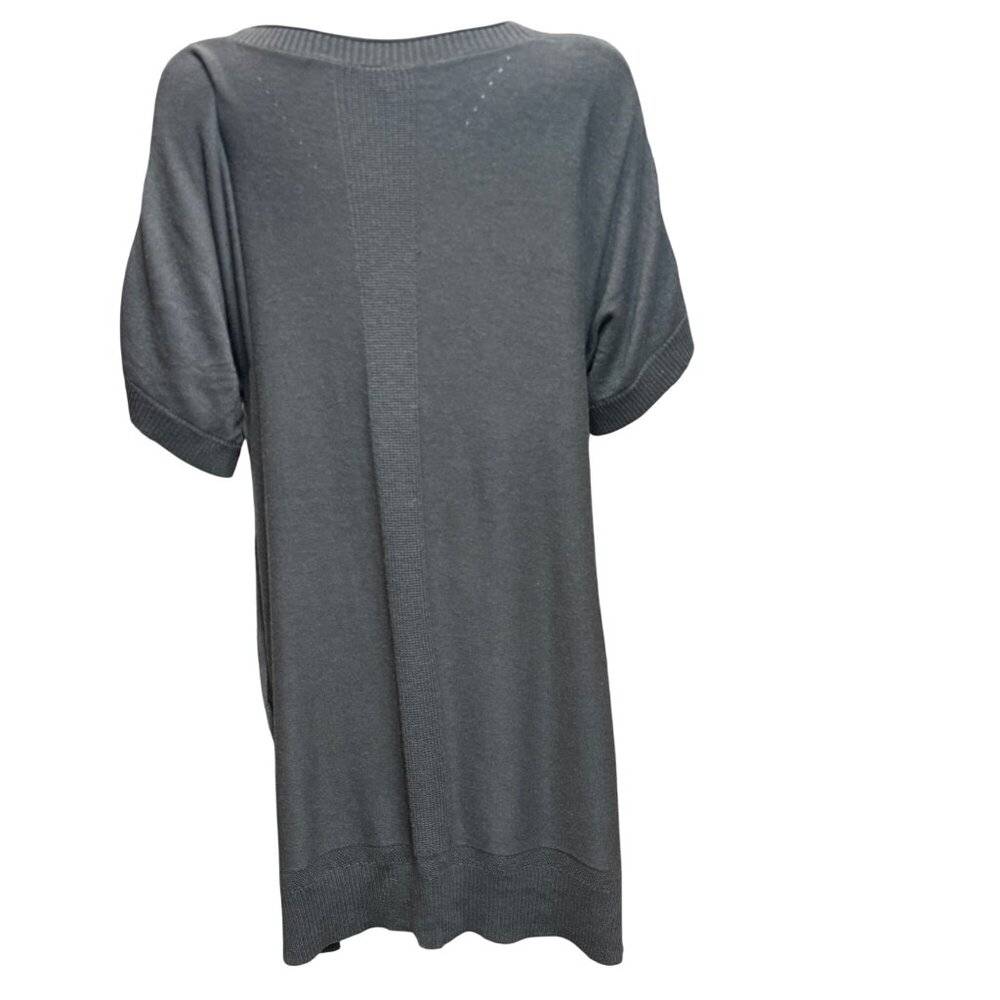 Lululemon Be At Ease Poncho Womens OS Gray Knit High-Low Short Sleeve Sweater - Picture 2 of 8